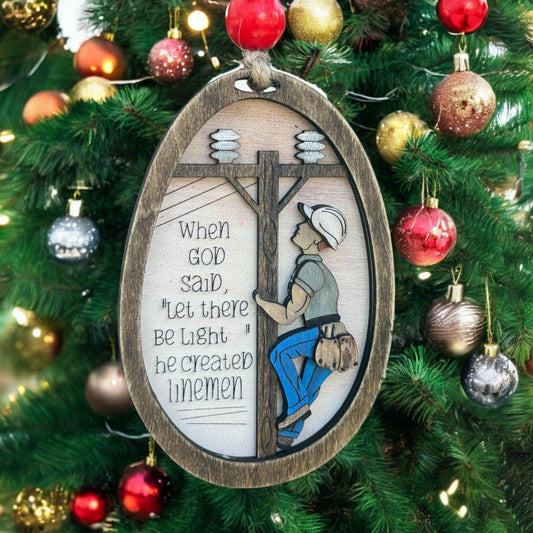 Let There Be Light- Linemen Ornament
