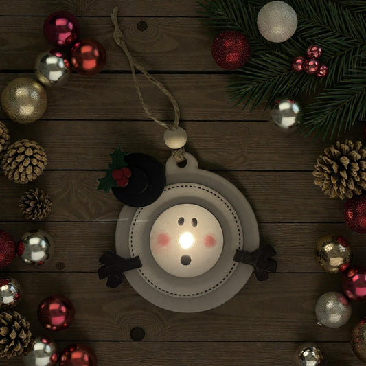Tealight Melted Snowman Ornament