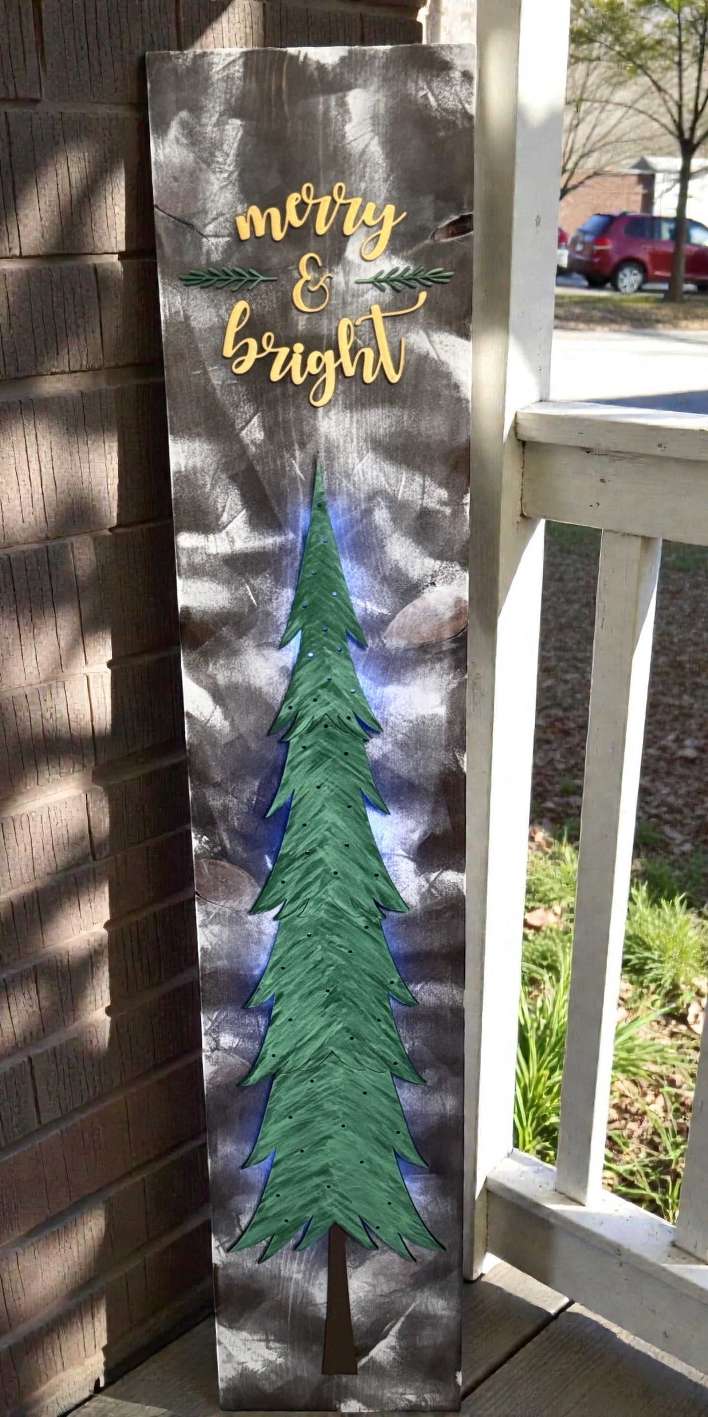 Christmas Tree Porch Leaner