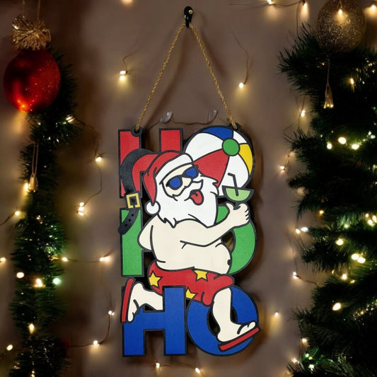 HOHOHO Beach Santa Door Hanger