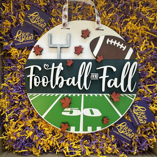 Football and Fall Door Hanger