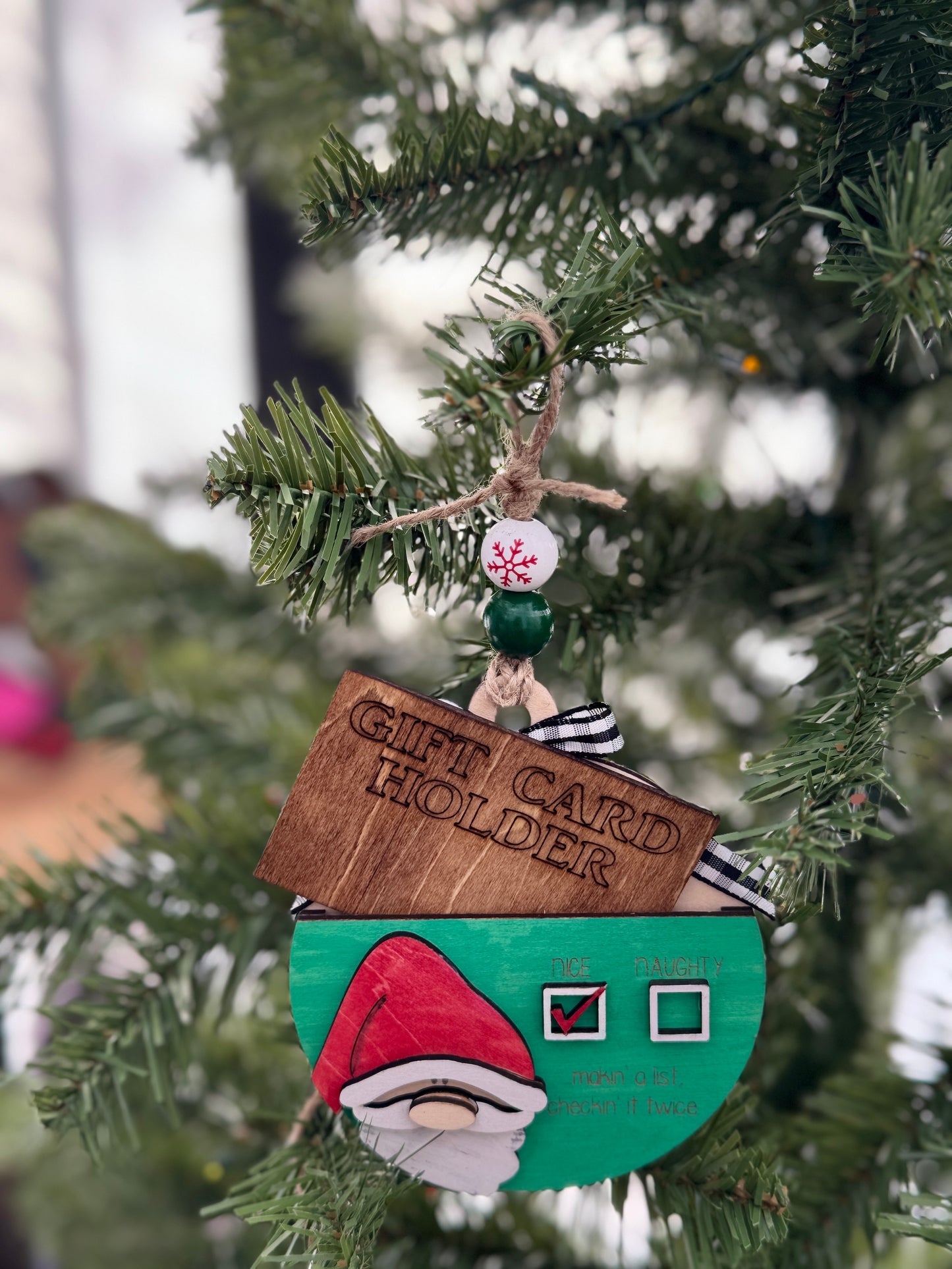 Naughty or Nice GiftCard Holder Ornament