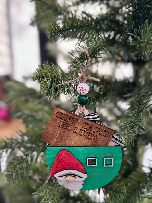 Naughty or Nice GiftCard Holder Ornament