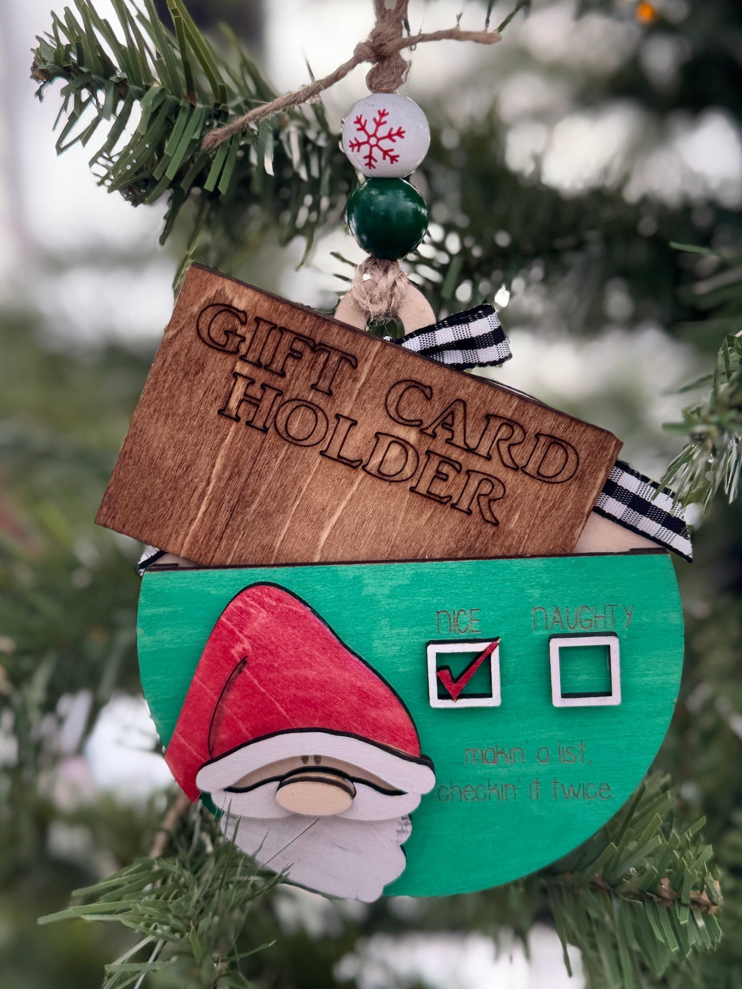 Naughty or Nice GiftCard Holder Ornament