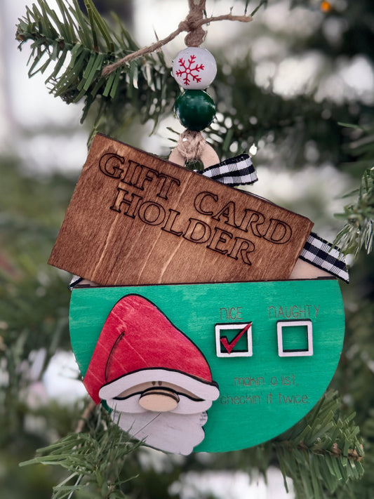 Naughty or Nice GiftCard Holder Ornament