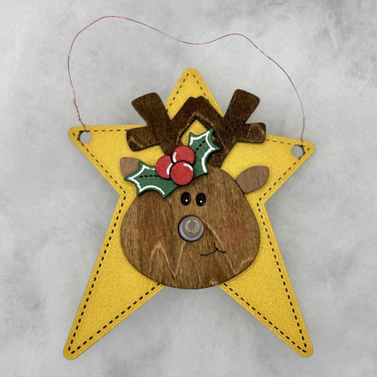 Tealight Rudolf Girl Ornament