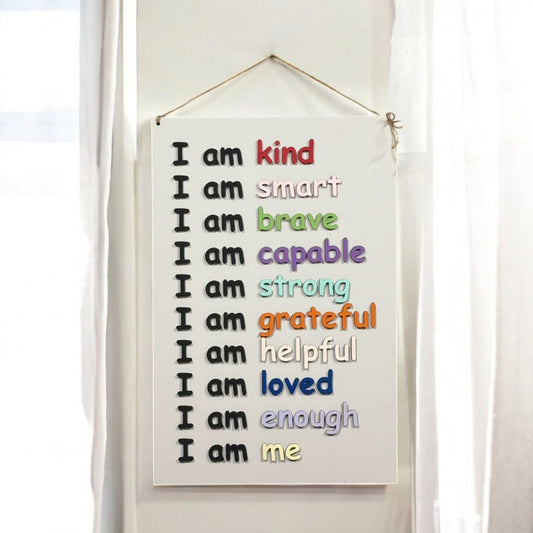 Inspirational “I Am ME” Wall Sign for Kids, Teens & Classrooms