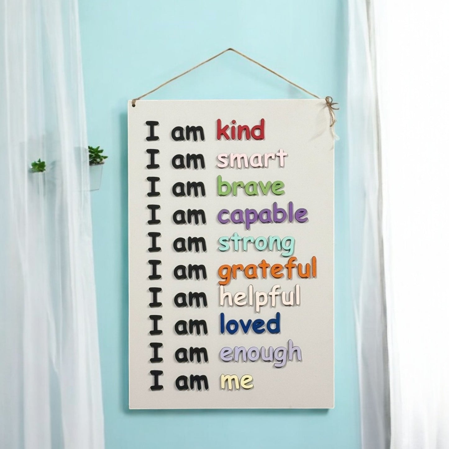 Inspirational “I Am ME” Wall Sign for Kids, Teens & Classrooms