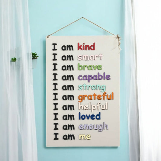 Inspirational “I Am ME” Wall Sign for Kids, Teens & Classrooms