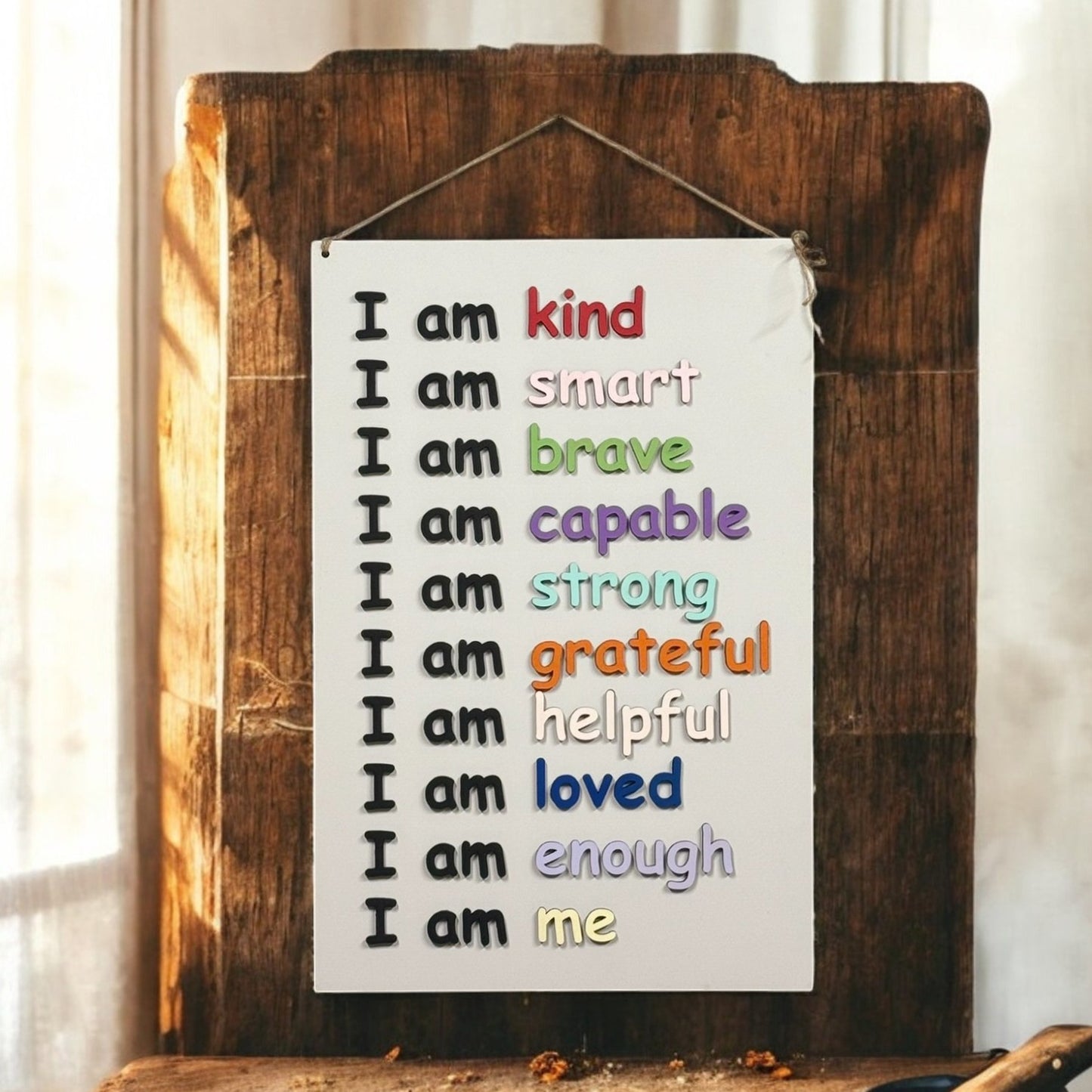 Inspirational “I Am ME” Wall Sign for Kids, Teens & Classrooms