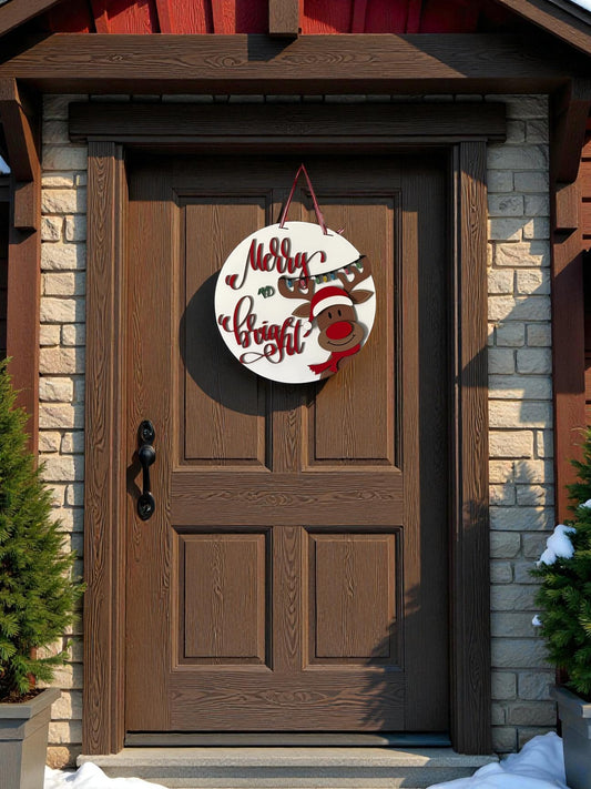 Merry & Bright Door Hanger