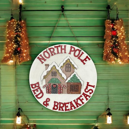 North Pole Bed & Breakfast Door Hanger