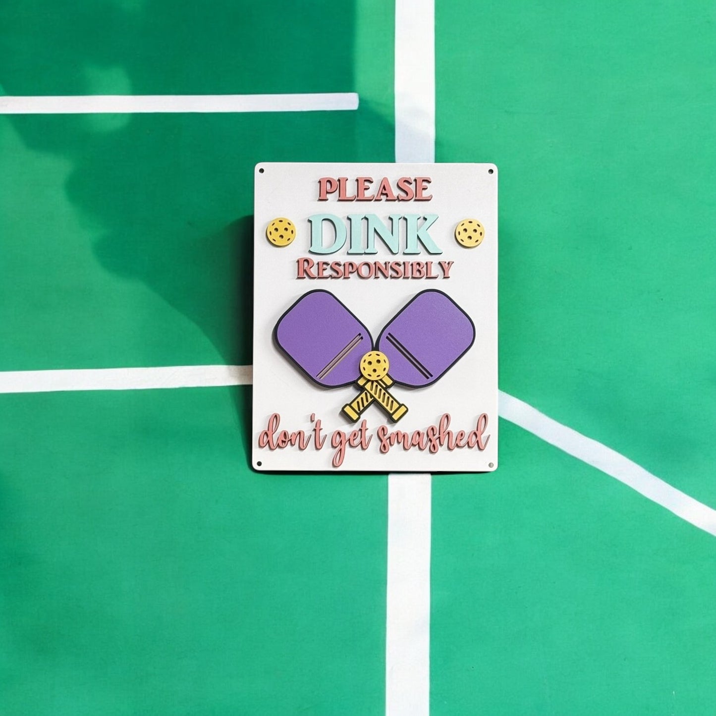 Please Dink Responsibly Pickleball Sign – Funny Wall Decor for Game Room or Home Gym